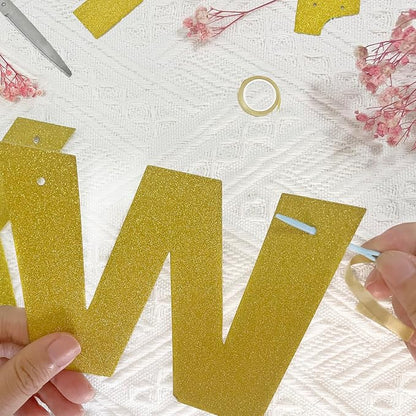 116 Pcs DIY Glitter Customizable Banner Kit Custom Banner Including 111 Letters - Image 4
