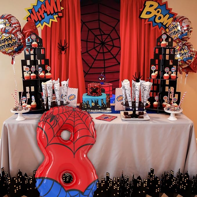 40 Inch Giant Spider Theme Number Foil Balloons - Image 4