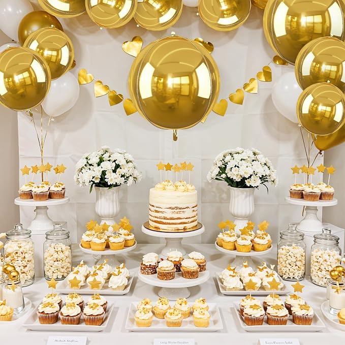 12Pcs Gold Round Foil Balloons, Metallic Gold Foil Balloon - Image 7