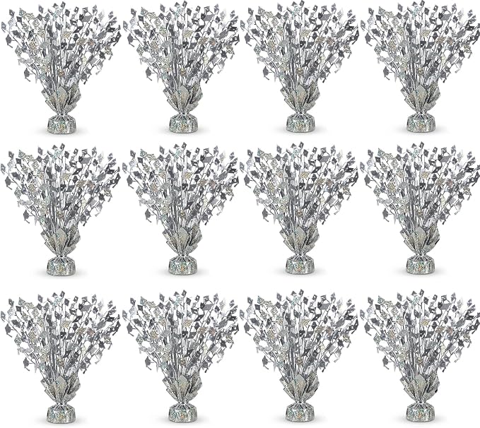 PMU 12 Pcs Silver Graduation Balloon Weights, Graduation Centerpieces by PMU