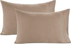 Lane Linen 100% Organic Cotton King Size Pillow Cases Set of 2 (20''x36'') Pillow Cases King Size Certified Organic Cotton Pillowcases King Pillow Cases Set of 2 Brown Pillow Cases Taupe