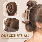 Hair Claw Clips for Women Matte Non-Slip 8-Pack | 4.3 inch & 3.5 inch Hair Clips | Strong Hold for Thick/Thin Hair & Curly Hair | Neutral Colors, All-Day Secure Grip