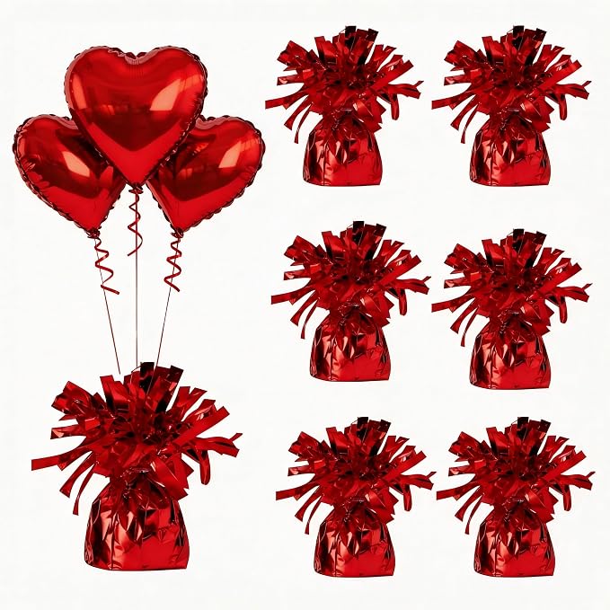 Balloon Weights Deep Red 6Pcs | Perfect by Unknown