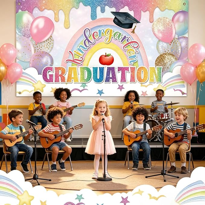 Colorful Kindergarten Graduation Class of 2026 Banner Backdrop Photography - Image 5