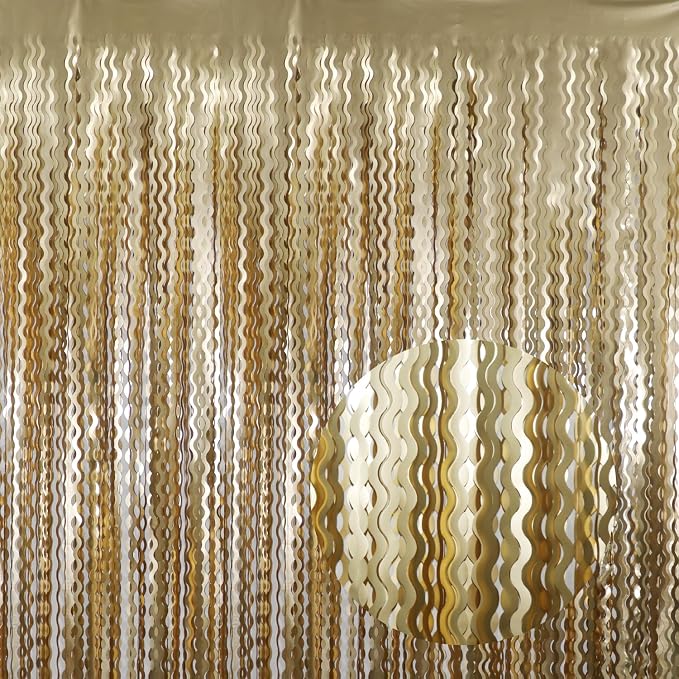 GOER Metallic Tinsel Foil Fringe Curtains Party Photo Backdrop Party Streamers by GOER