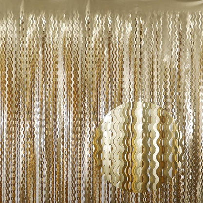 GOER Metallic Tinsel Foil Fringe Curtains Party Photo Backdrop Party Streamers by GOER