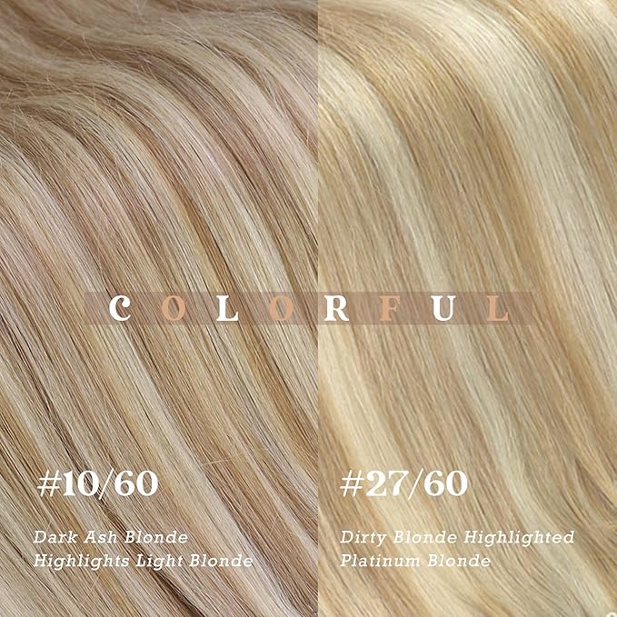 Ve Sunny Blonde Clip in Hair Extensions Real Human Hair Highlighted Clip in Human Hair Extensions Highlight Caramel Blonde with Platinum Blonde Human Hair Extensions Clip ins 120g 16 Inch 7pcs