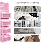 Giraffe Creation Over Door Organizer with 4 Large Capacity Pockets, Hanging Organizer Storage for Closet Bathroom Nursery Bedroom Dorm, Toys Cosmetics Sundries and Baby Essentials, Pink
