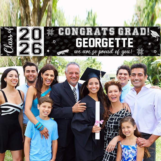 Graduation Congratulations Banner Decorations, Class 2026 Personalized - Image 5