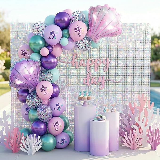 Mermaid balloons Pink Purple - Image 5