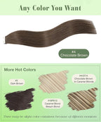 SURNEL Tape in Hair Extensions Human Hair 16 inch Tape in Extensions Color 4 Medium Brown Remy Tape Hair Extensions 20 pcs 50g(#4-16)