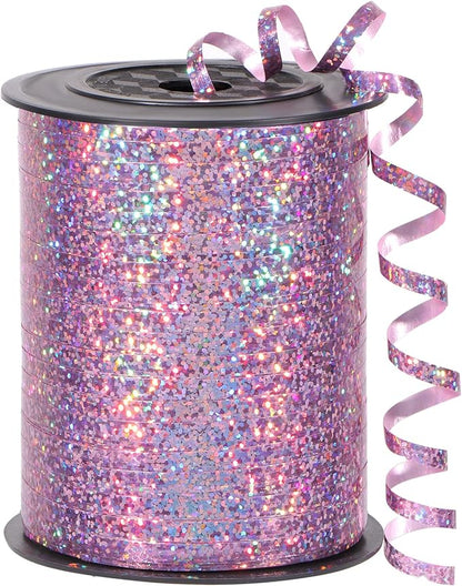 Pink Curling Ribbon, 500 Yard Shiny Metallic Curling Ribbon by OMISELIO