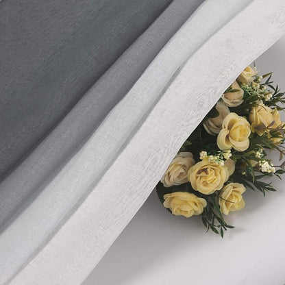 DWCN Grey Ombre Short Sheer Curtains - Image 5