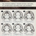 Real Human Hair Topper for Thinning Hair Women Clip in Straight Hairpiece Silk Base Natural Black 10 in