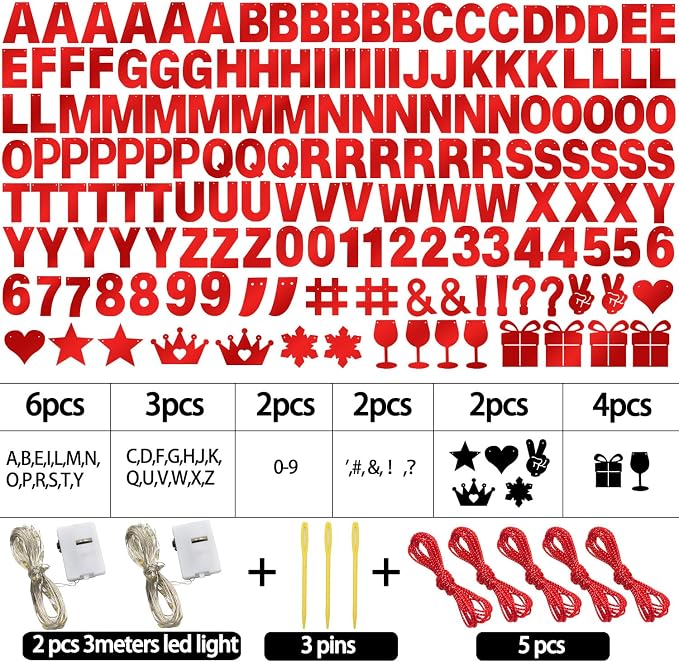 175Pcs DIY Glitter Customizable Banner Kit Custom Banner Happy Birthday DIY - Image 4