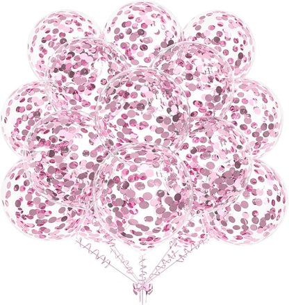 50pcs Light Pink Foil Confetti Balloons, 12 inch Latex Balloon by KALOR
