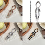 Prestige Hair Pins,French U-Shaped Hair pin 3Pack Elegant Women Hair Accessories Suitable for Thick or Thin Hair (Light gray, Reddish brown, Dark yellow)