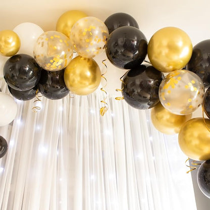 Mr. Pen- Gold Confetti Balloons, 12 Inch, 54 Pack | Latex Metallic Gold Balloons - Image 6