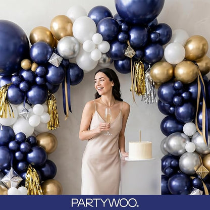 PartyWoo Navy Blue Balloons 130pcs Dark Blue Color 18 12 10 5 Inch | 18 12 10 5 - Image 9