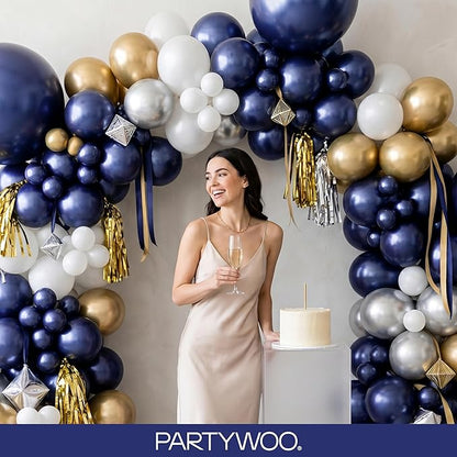 PartyWoo Navy Blue Balloons 128pcs Different Sizes of 18 12 10 5 Inch Dark Blue - Image 9