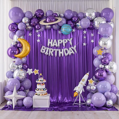 gogoparti 20x10FT Purple Sequin Backdrop Curtain - Image 5