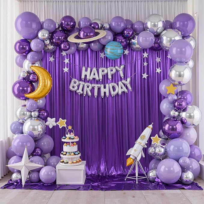 gogoparti 10x10FT Purple Sequin Backdrop Curtain - Image 5