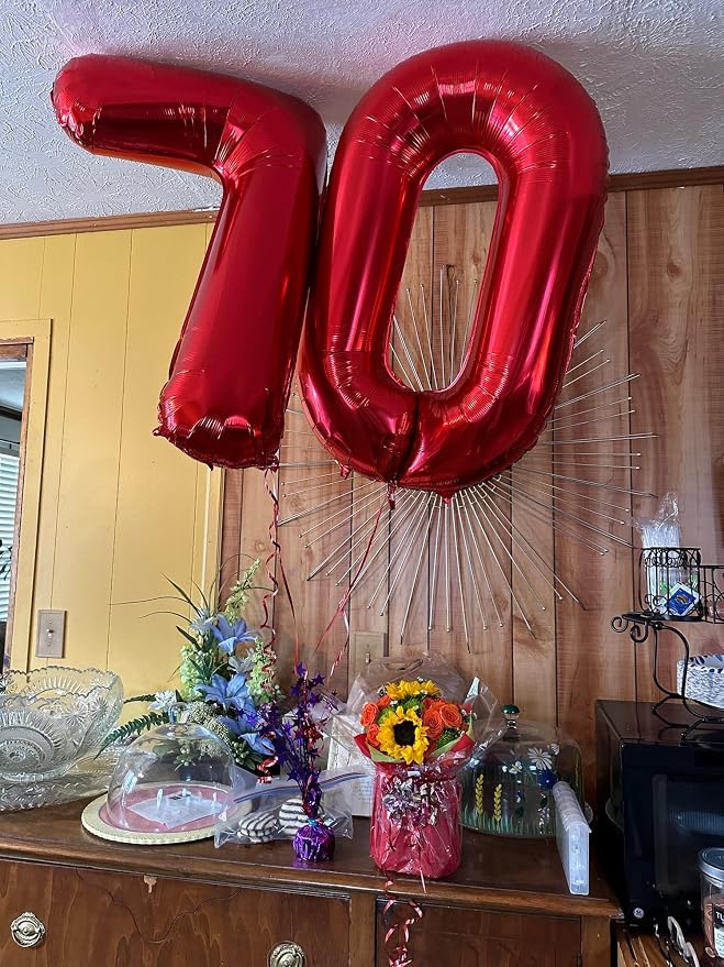 40 inch Number Balloon 0-9 Red Large Number 7 Balloons, Digital Balloons - Image 4