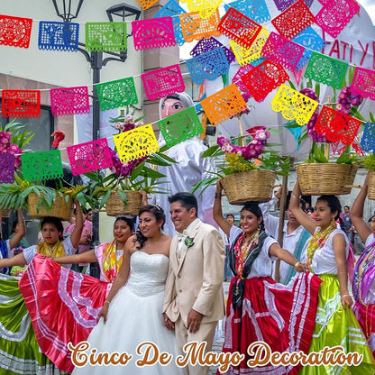 Boao 12 Packs 180 ft Mexican Party Decorations Fiesta Banner Plastic Papel - Image 6
