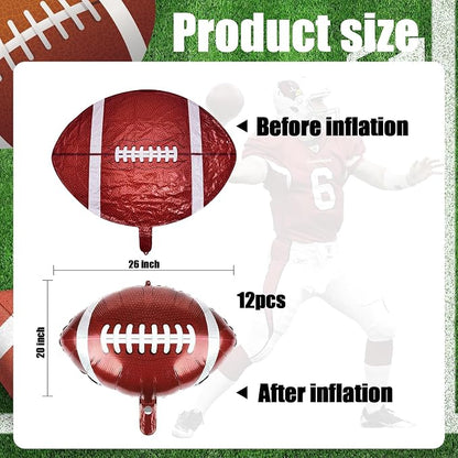 American Football Balloons 12pcs 20 inches Rugby Ball Balloon Football Party - Image 2