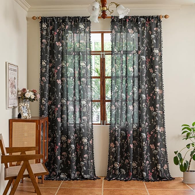 ENJOYBRIDAL Floral 63 Inch Curtains - Image 4
