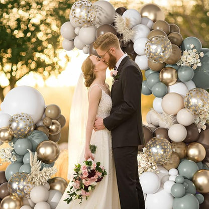 Ouddy Party Dusty Green Nude Balloons Garland Arch Kit 18 12 10 5 Inch | - Image 5