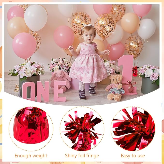 4 Pcs Red Metallic Balloon Weights Holder Anchors Balloon Holder Weights - Image 3