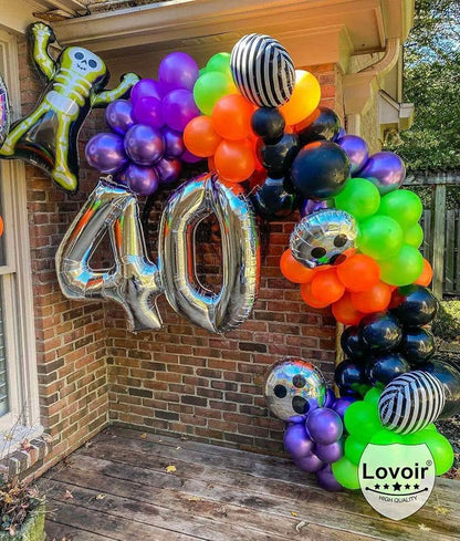 Silver 45 Number Balloons, 40 Inch Giant Number 45 Balloons Foil Mylar Helium - Image 4