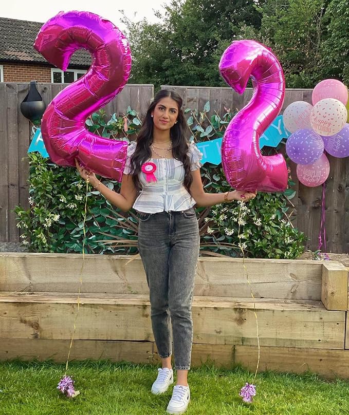 40 Inch Hot Pink 21 Number Balloons Giant Jumbo Huge 12 or 21 Foil Mylar Helium - Image 7