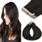 GOO GOO Tape in Hair Extensions Human Hair, 2 Dark Brown, 12inch 80g 40pcs, Skin Weft Seamless Invisible, Silky Straight with Thick Ends, Remy Human Hair