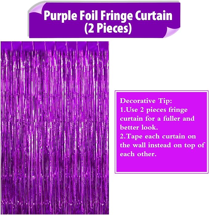 2 Pack Fringe Curtains Foil Shiny Fringe Backdrop Tinsel Door Streamers Foil - Image 6