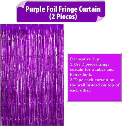 2 Pack Fringe Curtains Foil Shiny Fringe Backdrop Tinsel Door Streamers Foil - Image 6