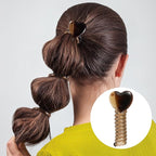 4PCS Heart Spiral Hair Ties, 4 Colors Heart Phone Cord Ponytail Holders for Women, Elegant Rubber Hair Coils, Stylish Hair Accessories for Party, Daily Use