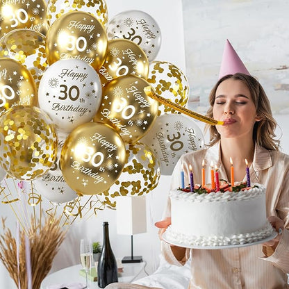 White Gold 18th Birthday Balloons Pack of 15 Men Women Happy 18th Birthday - Image 3