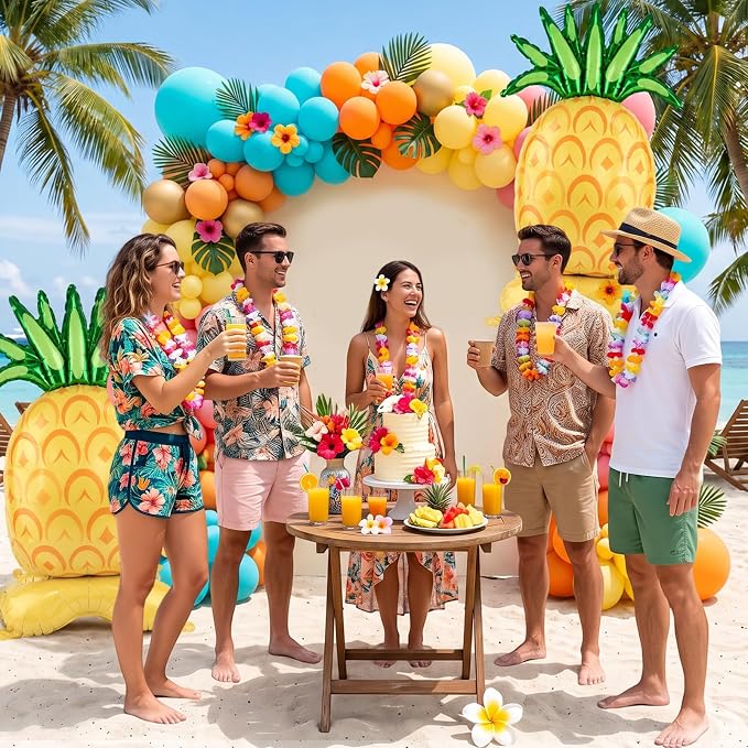 Giant Standing Pineapple Balloons 2 Pack 5 ft Tropical Summer Foil Balloons - Image 4