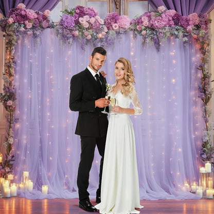 10x10ft Purple Tulle Backdrop Curtain - Image 3