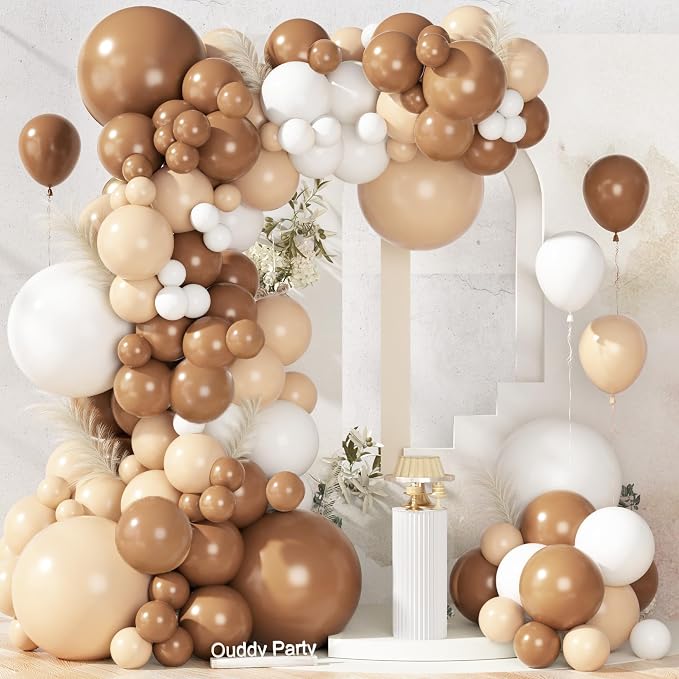 Ouddy Party 149Pcs Neutral Brown Balloon Arch Garland Kit 18 12 10 5 Inch | by OuddyParty