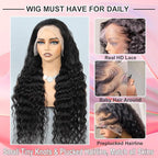 MEIMEI 13x6 Loose Wave HD Lace Front Wigs Human Hair 200 Density 100% Real Human Hair 15A Loose Deep Wave Wig Human Hair Pre Plucked, No Synthetic Blend No Tangle No Shedding Triple Lifespan 3X