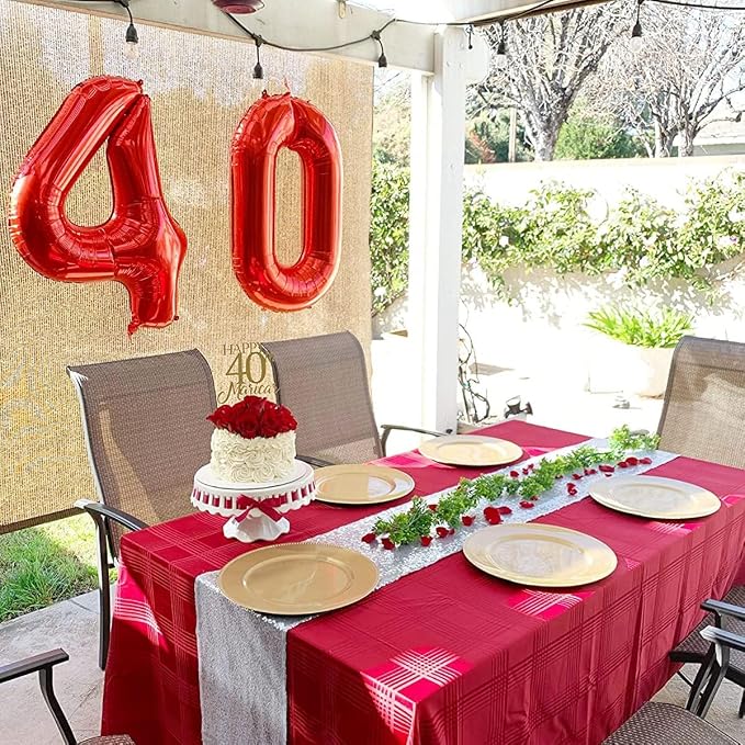 40 Inch Red Number 4 Balloon Large Red Foil Balloon Red 4 Balloons Mylar Helium - Image 4