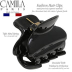 Camila Paris CP3554 French Hair Clip for Women, Small, Black 1.5 Inch Girls Hair Claw Clips Jaw Fashion Durable Styling Hair Accessories for Women, Strong Hold No Slip Grip, Made in France