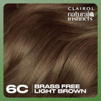 Clairol Natural Instincts Demi-Permanent Hair Dye, 6C Light Brown Hair Color, Pack of 1
