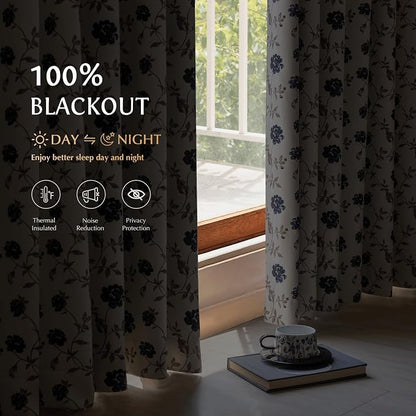 Beauoop Floral 100% Blackout Curtains - Image 3