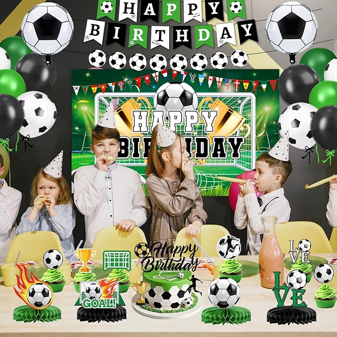 Soccer Birthday Party Decorations Includes Banner, Foil & Latex Balloons - Image 3