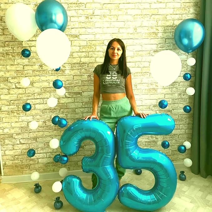 Blue Number 3 Balloon 40 inch, Balloon numbers party supplies, deco photo shoot - Image 4