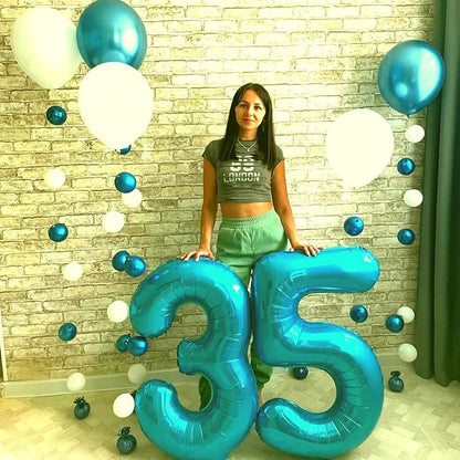 Blue Number 5 Balloon 40 inch, Balloon numbers party supplies, deco photo shoot - Image 4